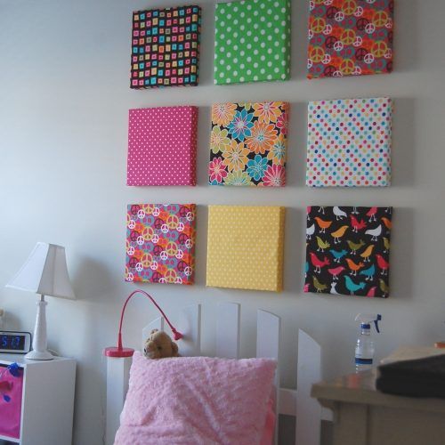 Fabric Covered Squares Wall Art (Photo 1 of 15)