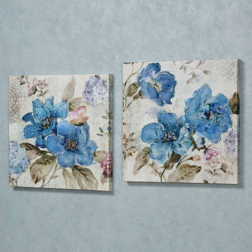 Teal Flower Canvas Wall Art (Photo 12 of 20)