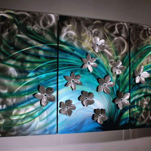 Abstract Metal Wall Art Painting (Photo 2 of 20)