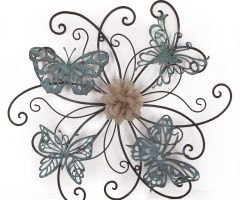  Best 20+ of Flower and Butterfly Urban Design Metal Wall Decor