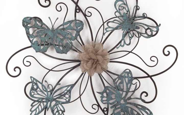  Best 20+ of Flower and Butterfly Urban Design Metal Wall Decor