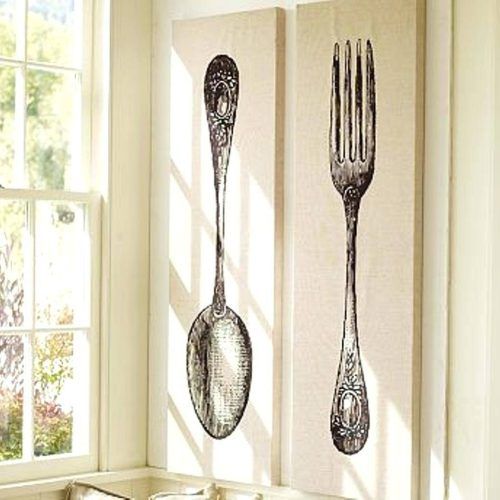 Big Spoon And Fork Wall Decor (Photo 21 of 30)