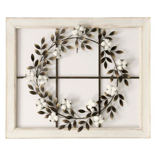 Floral Wreath Wood Framed Wall Decor (Photo 2 of 20)