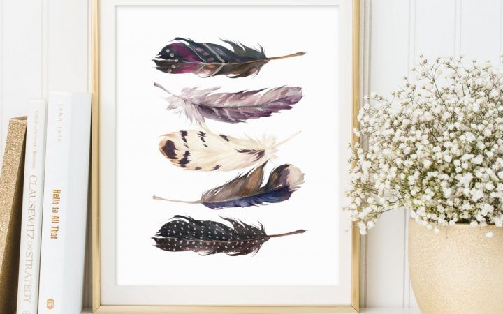 20 Inspirations Feather Wall Art