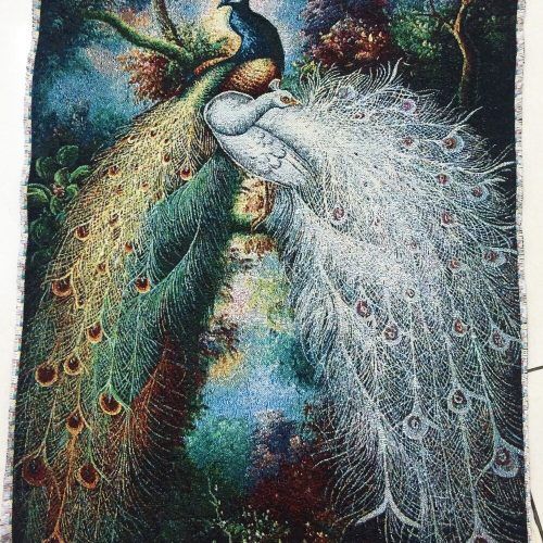 Blended Fabric Peacock European Tapestries (Photo 6 of 20)