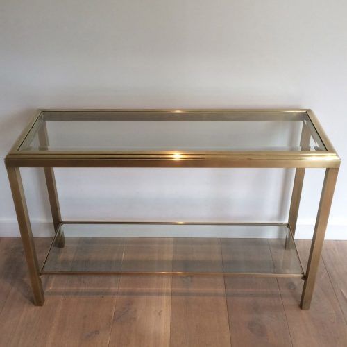 Hammered Antique Brass Modern Console Tables (Photo 2 of 16)