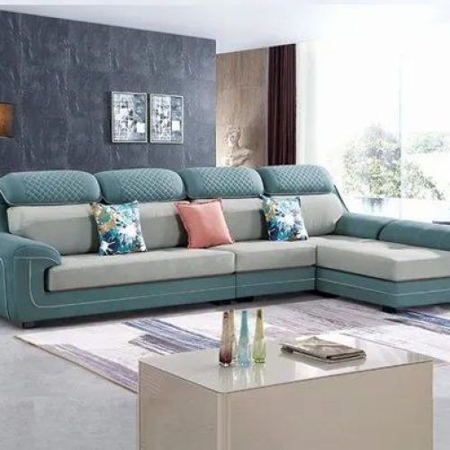 Modern L-Shaped Fabric Upholstered Couches (Photo 7 of 20)