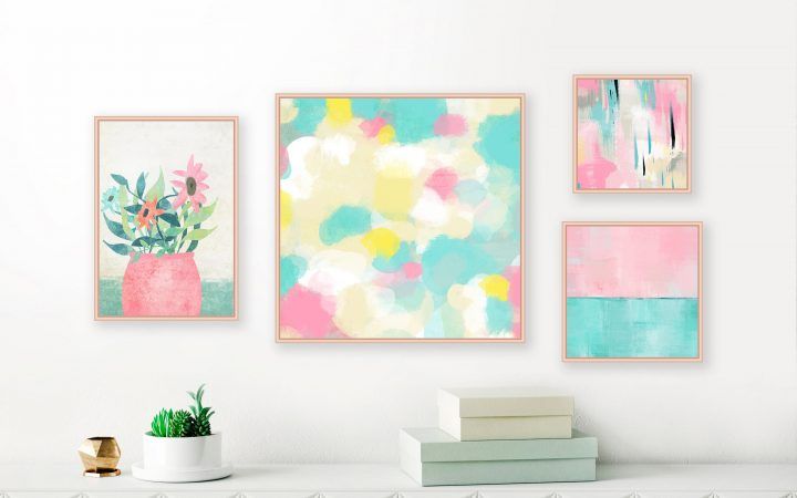 20 Collection of Pastel Abstract Wall Art