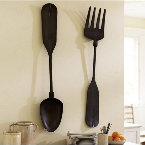 Giant Fork And Spoon Wall Art (Photo 4 of 25)