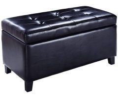  Best 20+ of Black Faux Leather Ottomans with Pull Tab