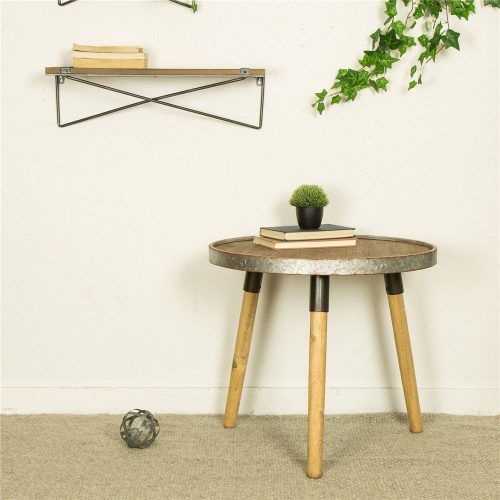 Metal Legs And Oak Top Round Console Tables (Photo 2 of 20)
