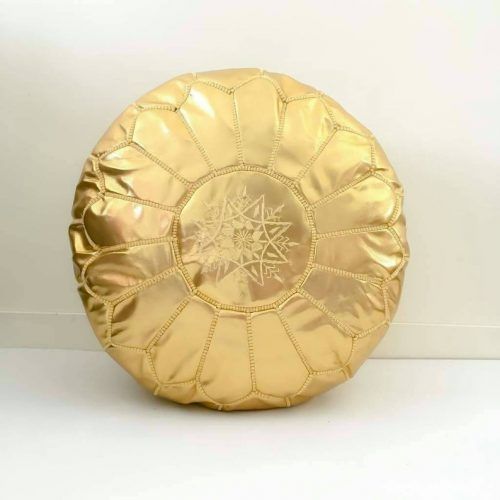 Gold Faux Leather Ottomans With Pull Tab (Photo 10 of 20)