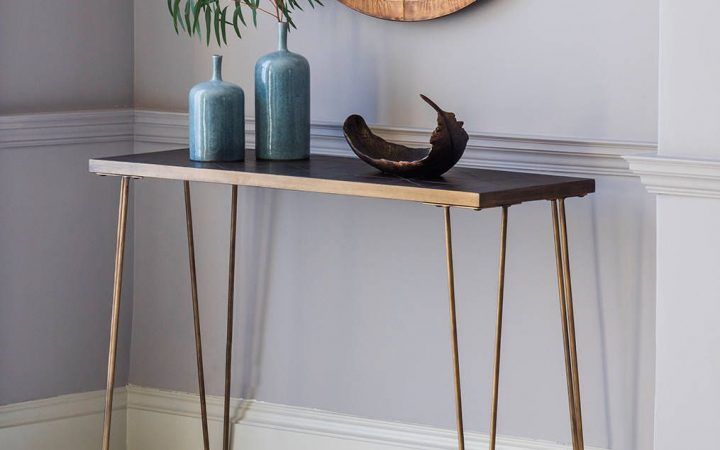 2024 Popular White Marble Gold Metal Console Tables
