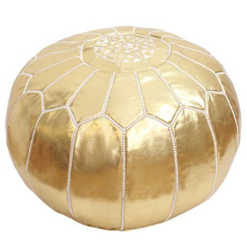 Gold Faux Leather Ottomans With Pull Tab (Photo 14 of 20)