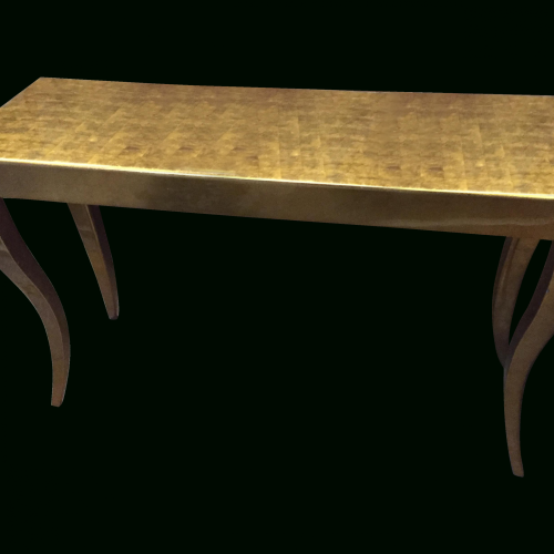 Antiqued Gold Leaf Console Tables (Photo 5 of 20)