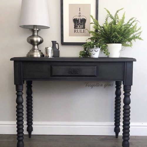 Gray Wood Veneer Console Tables (Photo 14 of 20)