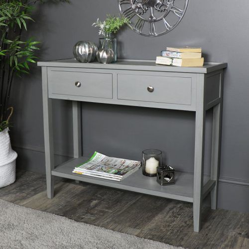 Gray Wood Veneer Console Tables (Photo 10 of 20)