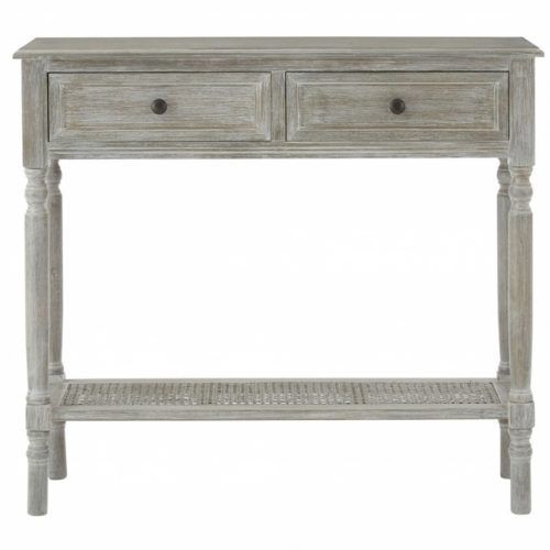 Gray Driftwood Storage Console Tables (Photo 19 of 20)