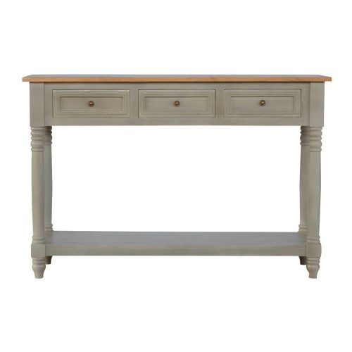Smoke Gray Wood Console Tables (Photo 7 of 20)