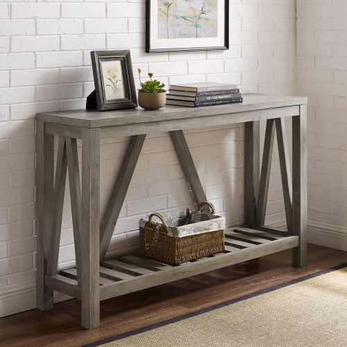 Gray Wash Console Tables (Photo 3 of 20)