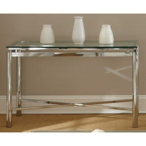 Chrome And Glass Modern Console Tables (Photo 14 of 20)