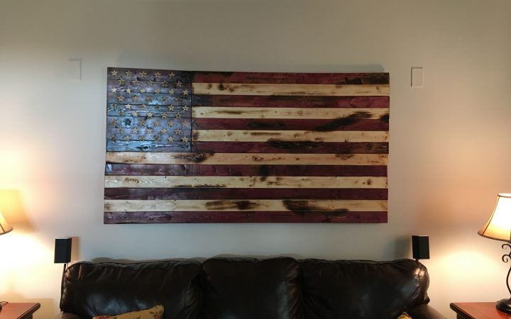 20 Collection of Rustic American Flag Wall Art