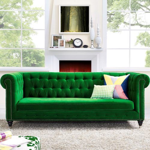 75" Green Velvet Sofas (Photo 5 of 20)