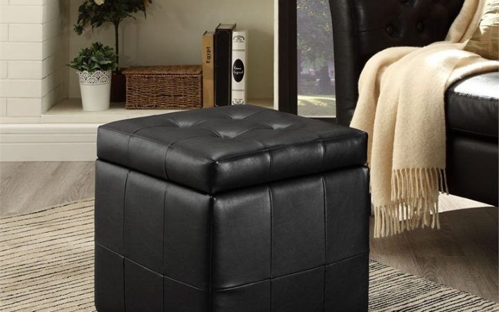 20 Best Collection of Black Leather Ottomans