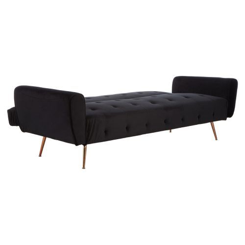 2 Seater Black Velvet Sofa Beds (Photo 13 of 20)