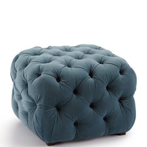 Light Blue And Gray Solid Cube Pouf Ottomans (Photo 11 of 20)