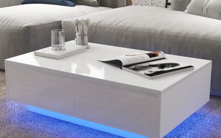 Led Coffee Tables with 4 Drawers