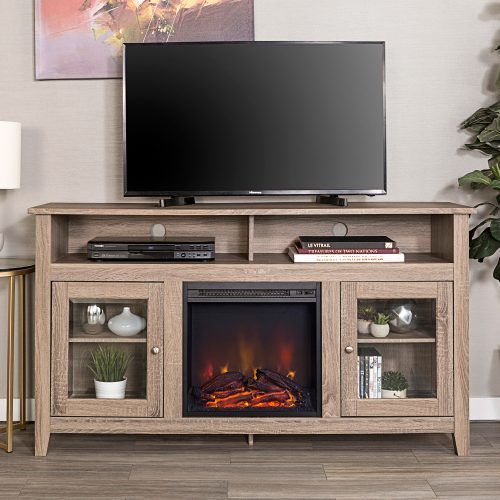 Wood Highboy Fireplace Tv Stands (Photo 11 of 20)