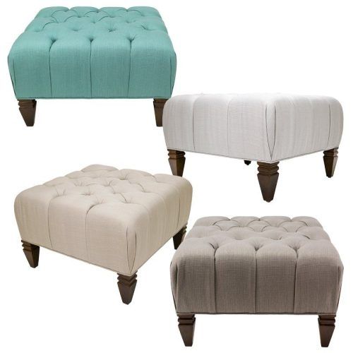 Fabric Tufted Square Cocktail Ottomans (Photo 10 of 20)