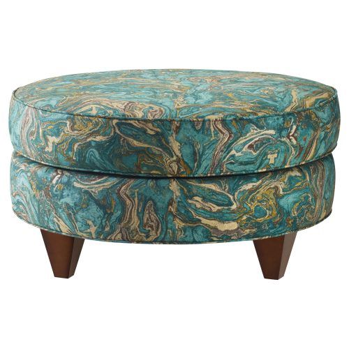 Weathered Gold Leather Hide Pouf Ottomans (Photo 16 of 20)