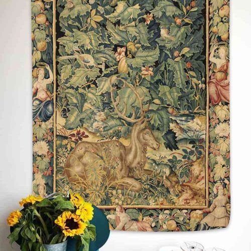 Blended Fabric Pheasant And Doe European Tapestries Wall Hangings (Photo 7 of 20)