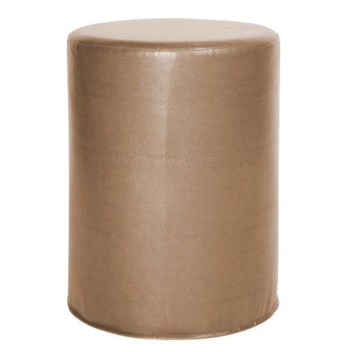Beige And White Tall Cylinder Pouf Ottomans (Photo 7 of 20)