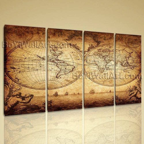 Vintage Map Wall Art (Photo 8 of 20)