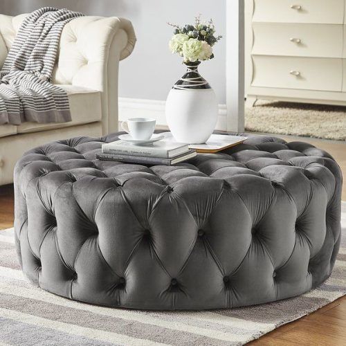 Gray Tufted Cocktail Ottomans (Photo 11 of 20)