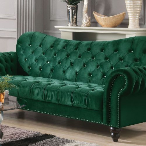 75" Green Velvet Sofas (Photo 12 of 20)