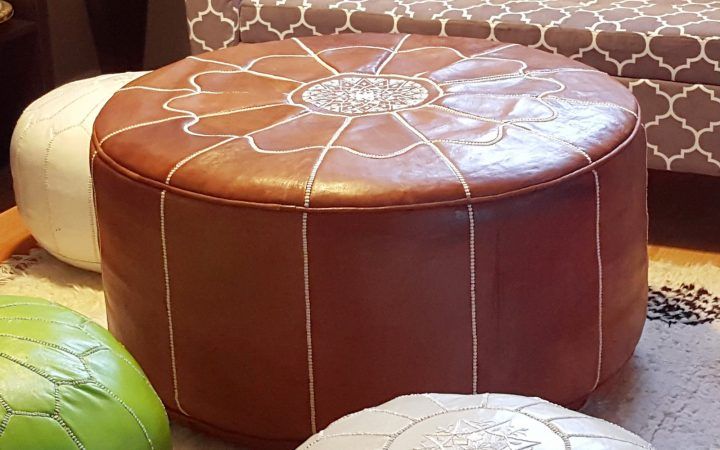 2024 Popular Small White Hide Leather Ottomans