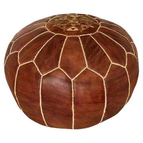 Brown Moroccan Inspired Pouf Ottomans (Photo 14 of 20)