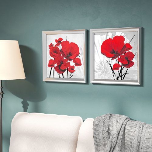 Blended Fabric Poppy Red Wall Hangings (Photo 3 of 20)