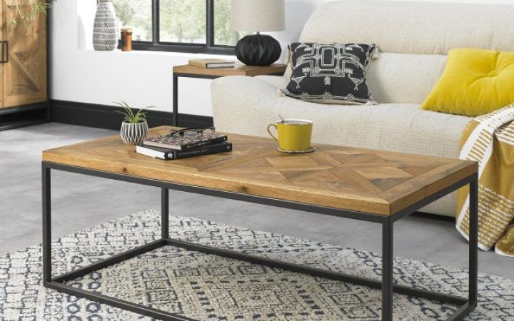 2024 Latest Rustic Oak and Black Coffee Tables