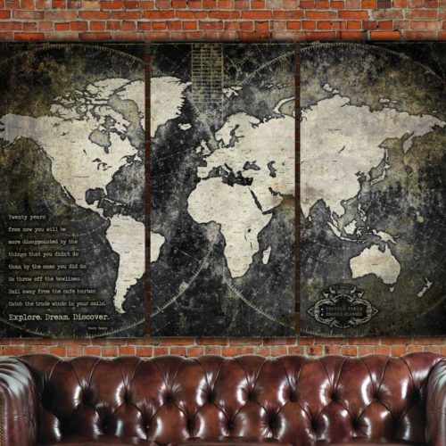 Vintage World Map Wall Art (Photo 5 of 20)