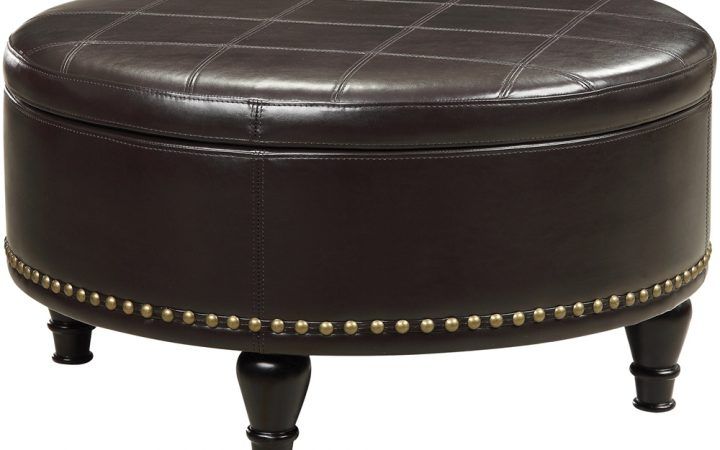 2024 Popular Gold and White Leather Round Ottomans
