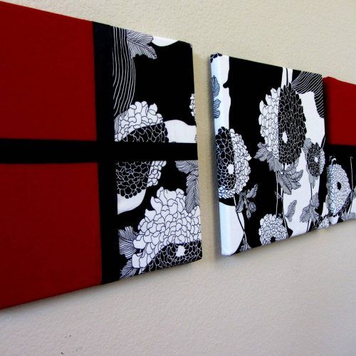 Black And White Wall Art With Red (Photo 3 of 25)