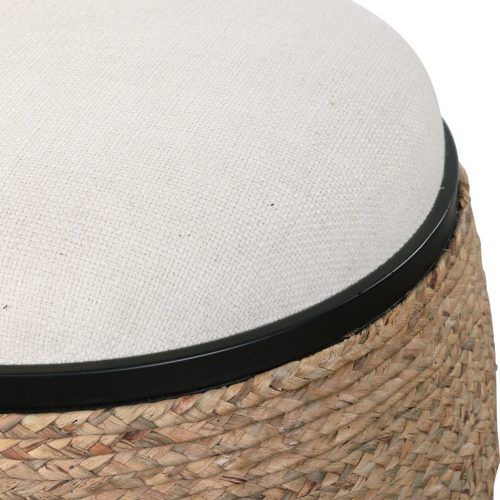 Beige And Dark Gray Ombre Cylinder Pouf Ottomans (Photo 19 of 20)