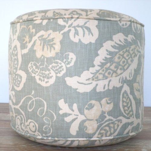 Textured Tan Cylinder Pouf Ottomans (Photo 2 of 20)