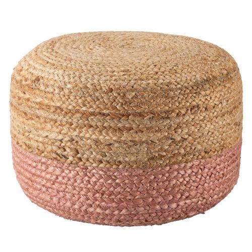 Beige And White Ombre Cylinder Pouf Ottomans (Photo 2 of 20)