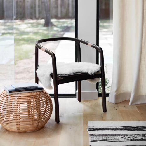 Black And Off-White Rattan Ottomans (Photo 15 of 19)